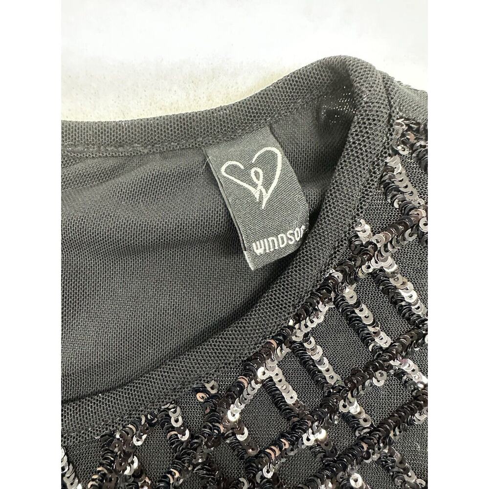 Windsor Black Sequin Mini Dress Formal Semi Formal Size Small Stunning Long Sl - Picture 5 of 10